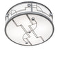 Meyda Lighting Revival 25" 4-Light Nickel Deco Flush Mount Light With Statuario Idalight Shade Glass