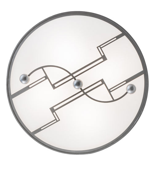Meyda Lighting Revival 25" 4-Light Nickel Deco Flush Mount Light With Statuario Idalight Shade Glass