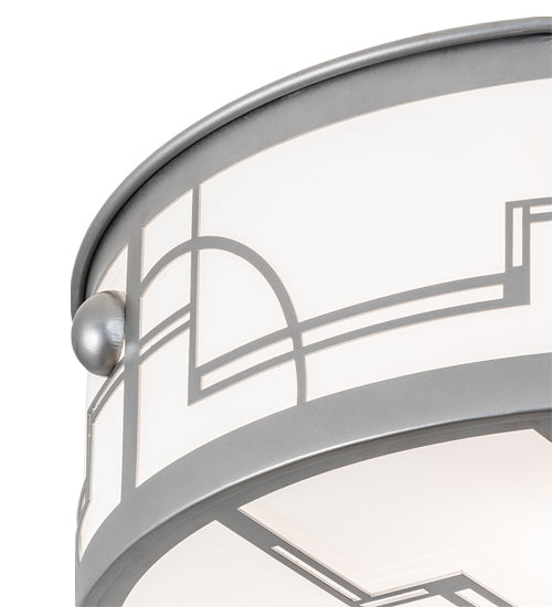 Meyda Lighting Revival 25" 4-Light Nickel Deco Flush Mount Light With Statuario Idalight Shade Glass