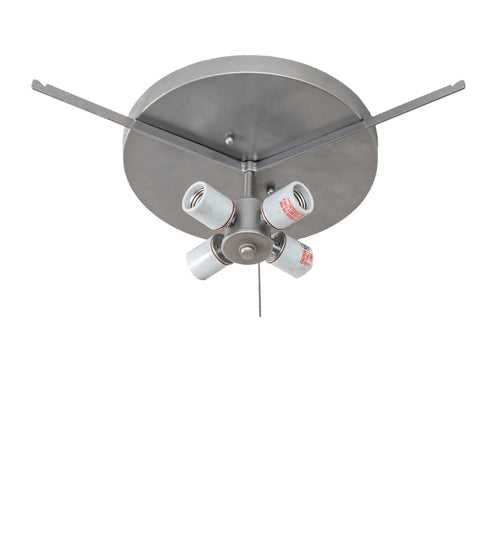 Meyda Lighting Revival 25" 4-Light Nickel Deco Flush Mount Light With Statuario Idalight Shade Glass