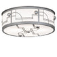 Meyda Lighting Revival 25" 4-Light Nickel Deco Flush Mount Light With Statuario Idalight Shade Glass