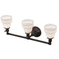 Meyda Lighting Revival 26" 3-Light Craftsman Brown Garland Vanity Light With White Shade Glass