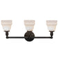 Meyda Lighting Revival 26" 3-Light Craftsman Brown Garland Vanity Light With White Shade Glass