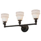 Meyda Lighting Revival 26" 3-Light Craftsman Brown Garland Vanity Light With White Shade Glass