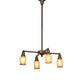 Meyda Lighting Revival 26" 4-Light Mahogany Bronze Oyster Bay Favrile Chandelier With Gold Iridescent Shade Glass