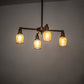 Meyda Lighting Revival 26" 4-Light Mahogany Bronze Oyster Bay Favrile Chandelier With Gold Iridescent Shade Glass