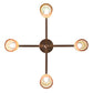 Meyda Lighting Revival 26" 4-Light Mahogany Bronze Oyster Bay Favrile Chandelier With Gold Iridescent Shade Glass