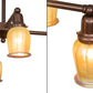 Meyda Lighting Revival 26" 4-Light Mahogany Bronze Oyster Bay Favrile Chandelier With Gold Iridescent Shade Glass