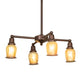 Meyda Lighting Revival 26" 4-Light Mahogany Bronze Oyster Bay Favrile Chandelier With Gold Iridescent Shade Glass