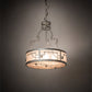 Meyda Lighting Revival 26" 4-Light Nickel Deco Inverted Pendant Light With Silver Mica Shade Glass
