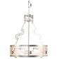 Meyda Lighting Revival 26" 4-Light Nickel Deco Inverted Pendant Light With Silver Mica Shade Glass