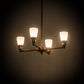 Meyda Lighting Revival 26" 4-Light Vintage Copper Goblet Chandelier With Opal White Shade Glass
