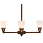 Meyda Lighting Revival 26" 4-Light Vintage Copper Goblet Chandelier With Opal White Shade Glass