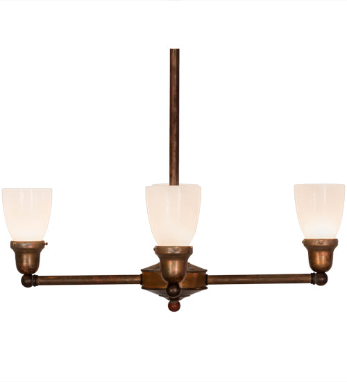 Meyda Lighting Revival 26" 4-Light Vintage Copper Goblet Chandelier With Opal White Shade Glass