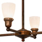 Meyda Lighting Revival 26" 4-Light Vintage Copper Goblet Chandelier With Opal White Shade Glass