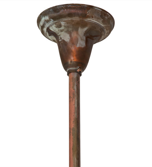 Meyda Lighting Revival 26" 4-Light Vintage Copper Goblet Chandelier With Opal White Shade Glass
