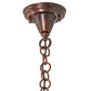 Meyda Lighting Revival 26" Mahogany Bronze Inverted Pendant Light With Beige Iridescent Deco Ball Shade Glass
