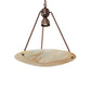 Meyda Lighting Revival 26" Mahogany Bronze Inverted Pendant Light With Beige Iridescent Deco Ball Shade Glass