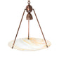 Meyda Lighting Revival 26" Mahogany Bronze Inverted Pendant Light With Beige Iridescent Deco Ball Shade Glass
