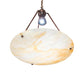 Meyda Lighting Revival 26" Mahogany Bronze Inverted Pendant Light With Beige Iridescent Deco Ball Shade Glass