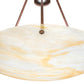 Meyda Lighting Revival 26" Mahogany Bronze Inverted Pendant Light With Beige Iridescent Deco Ball Shade Glass