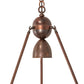 Meyda Lighting Revival 26" Mahogany Bronze Inverted Pendant Light With Beige Iridescent Deco Ball Shade Glass