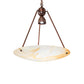 Meyda Lighting Revival 26" Mahogany Bronze Inverted Pendant Light With Beige Iridescent Deco Ball Shade Glass