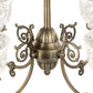 Meyda Lighting Revival 27" 4-Light Antique Brass Gas & Electric Chandelier With Frosted Clear Shade Glass