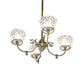 Meyda Lighting Revival 27" 4-Light Antique Brass Gas & Electric Chandelier With Frosted Clear Shade Glass