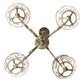 Meyda Lighting Revival 27" 4-Light Antique Brass Gas & Electric Chandelier With Frosted Clear Shade Glass