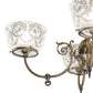 Meyda Lighting Revival 27" 4-Light Antique Brass Gas & Electric Chandelier With Frosted Clear Shade Glass