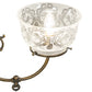Meyda Lighting Revival 27" 4-Light Antique Brass Gas & Electric Chandelier With Frosted Clear Shade Glass