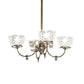 Meyda Lighting Revival 27" 4-Light Antique Brass Gas & Electric Chandelier With Frosted Clear Shade Glass