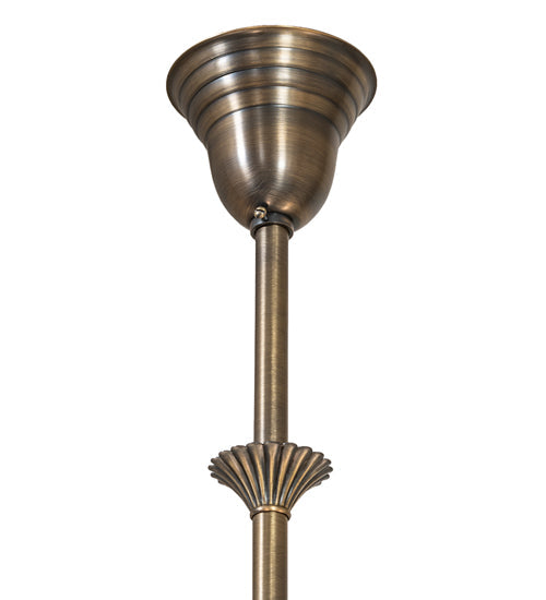 Meyda Lighting Revival 27" 6-Light Antique Brass Gas & Electric Chandelier With Clear Textured Shade Glass