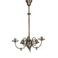Meyda Lighting Revival 27" 6-Light Antique Brass Gas & Electric Chandelier With Clear Textured Shade Glass