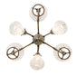 Meyda Lighting Revival 27" 6-Light Antique Brass Gas & Electric Chandelier With Clear Textured Shade Glass