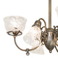Meyda Lighting Revival 27" 6-Light Antique Brass Gas & Electric Chandelier With Clear Textured Shade Glass