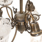 Meyda Lighting Revival 27" 6-Light Antique Brass Gas & Electric Chandelier With Clear Textured Shade Glass