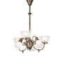 Meyda Lighting Revival 27" 6-Light Antique Brass Gas & Electric Chandelier With Clear Textured Shade Glass