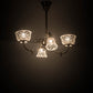 Meyda Lighting Revival 28" 4-Light Antique Brass Gas & Electric Chandelier With Clear Shade Glass