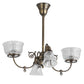 Meyda Lighting Revival 28" 4-Light Antique Brass Gas & Electric Chandelier With Clear Shade Glass