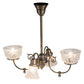 Meyda Lighting Revival 28" 4-Light Antique Brass Gas & Electric Chandelier With Clear Shade Glass