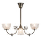 Meyda Lighting Revival 28" 4-Light Antique Brass Gas & Electric Chandelier With Clear Shade Glass