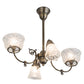 Meyda Lighting Revival 28" 4-Light Antique Brass Gas & Electric Chandelier With Clear Shade Glass