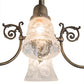 Meyda Lighting Revival 28" 4-Light Antique Brass Gas & Electric Chandelier With Clear Shade Glass