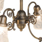 Meyda Lighting Revival 28" 4-Light Antique Brass Gas & Electric Chandelier With Clear Shade Glass