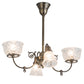 Meyda Lighting Revival 28" 4-Light Antique Brass Gas & Electric Chandelier With Clear Shade Glass