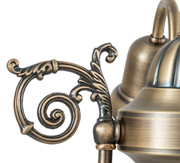 Meyda Lighting Revival 28" 4-Light Antique Brass Gas & Electric Island Chandelier With Clear Textured Shade Glass