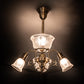 Meyda Lighting Revival 28" 4-Light Antique Brass Gas & Electric Island Chandelier With Clear Textured Shade Glass