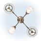 Meyda Lighting Revival 28" 4-Light Antique Brass Gas & Electric Island Chandelier With Clear Textured Shade Glass